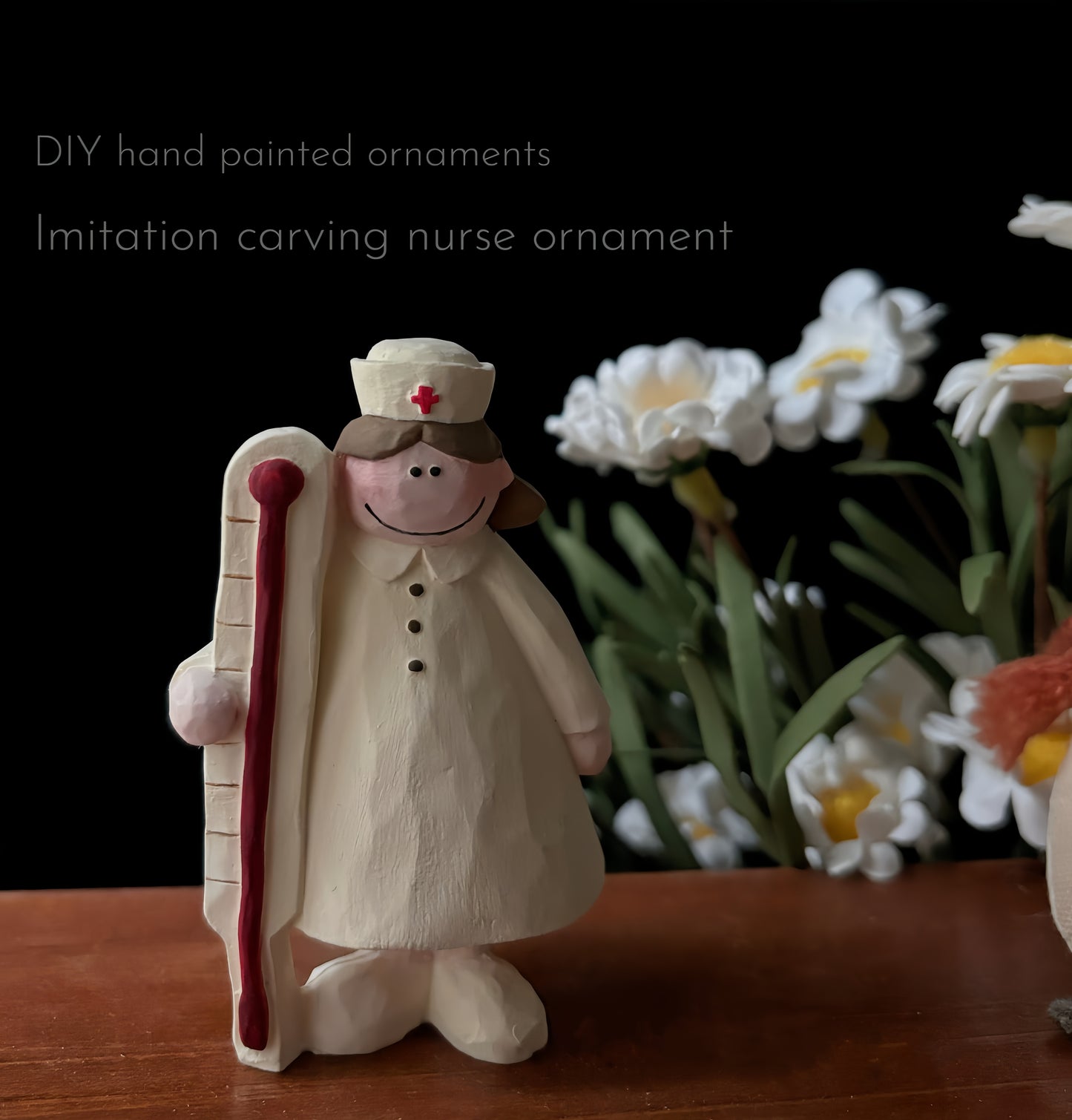 American-style Carved Nurse Plaster Doll Painting