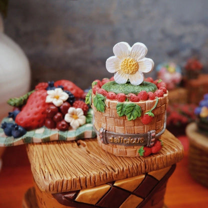 Mini Strawberry Flower Woven Storage Box