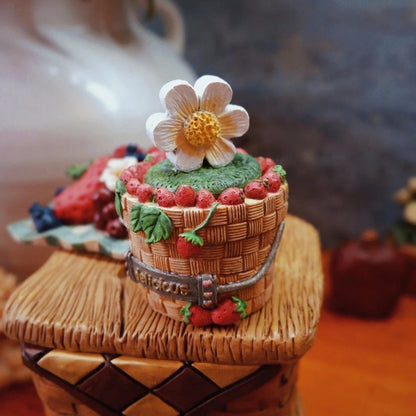 Mini Strawberry Flower Woven Storage Box